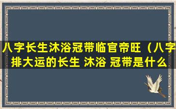 八字长生沐浴冠带临官帝旺（八字排大运的长生 沐浴 冠带是什么意思）